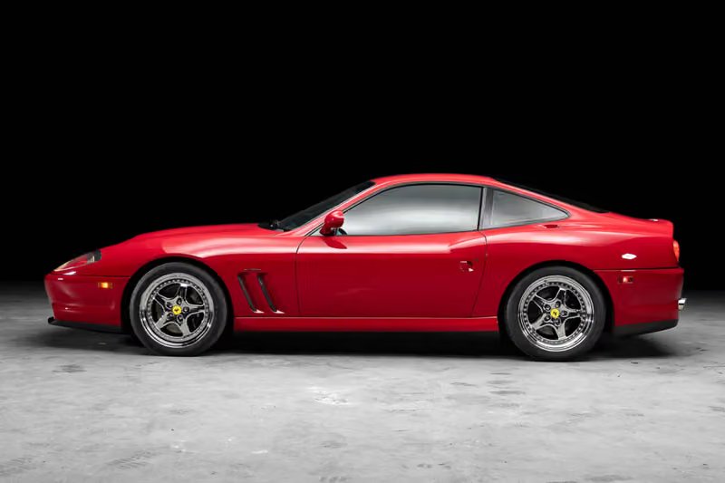 Michael Jordan's custom 1997 Ferrari 550 Maranello in Rosso Barchetta, the Italian grand tourer that inspired the Air Jordan XIV design
