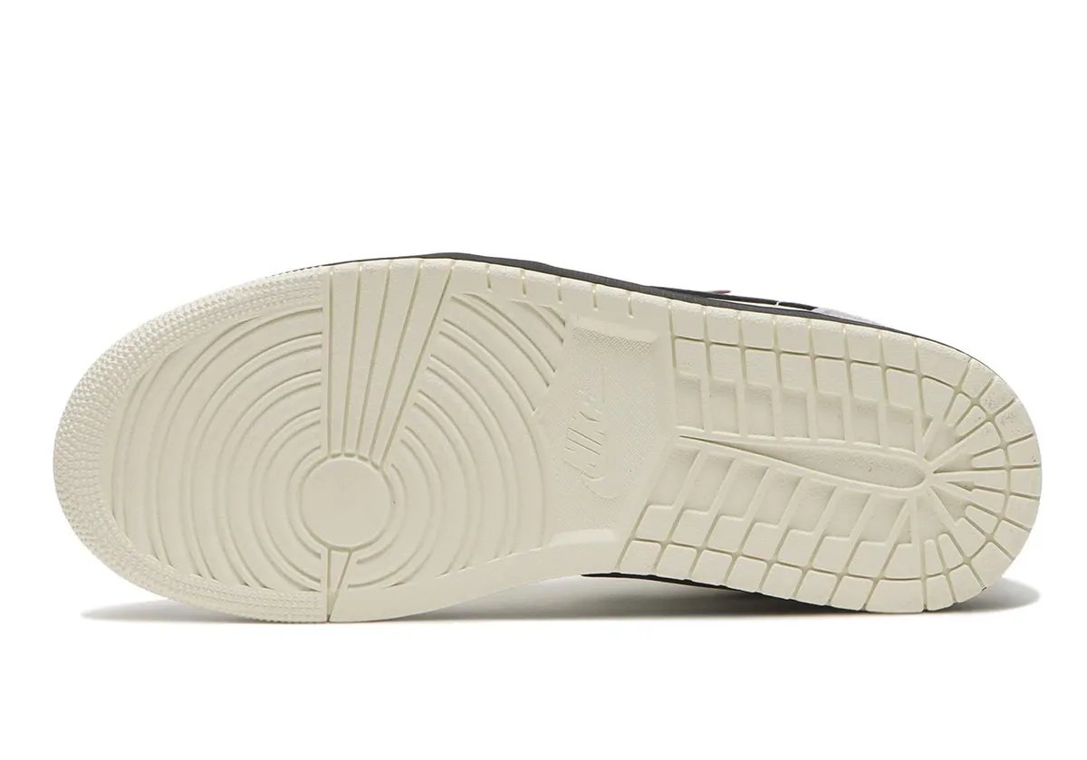 Air Jordan 1 Low Sweet Beet featuring mixed canvas and leather upper construction - detail view 4