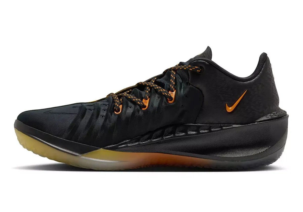 Nike Zoom GT Cut 4 'Sunset' in yellow, orange, and black gradient colorway shown from multiple angles - detail view 3