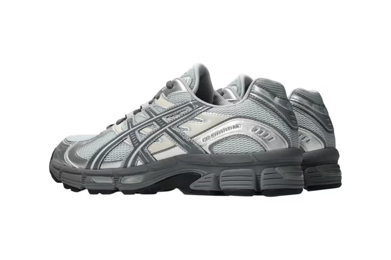 ASICS GEL-STRATUS MC in Concrete grey colorway, hybrid performance silhouette with mesh upper - detail view 4