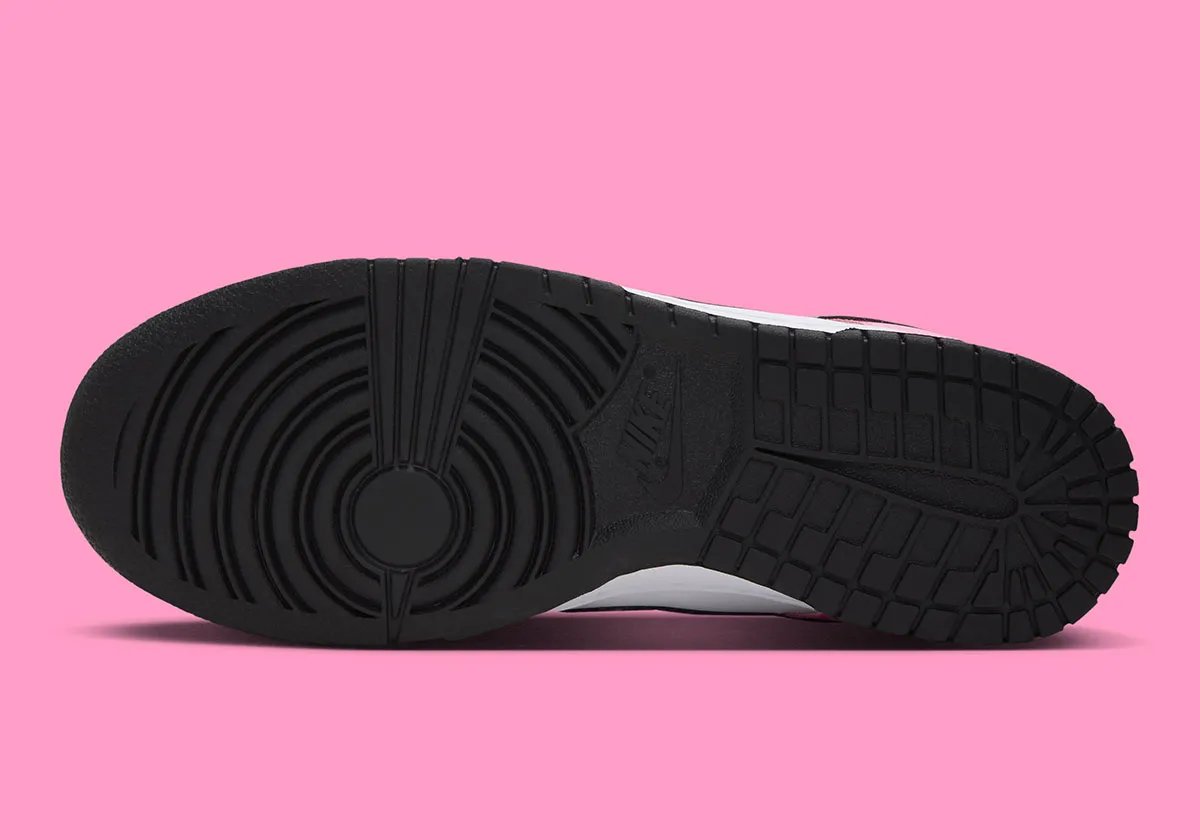 Nike Dunk Low 'Pink Spell' in white leather with Pink Spell patent leather overlays and black patent Swoosh, women's sizing, Fall/Winter 2026 release - detail view 2