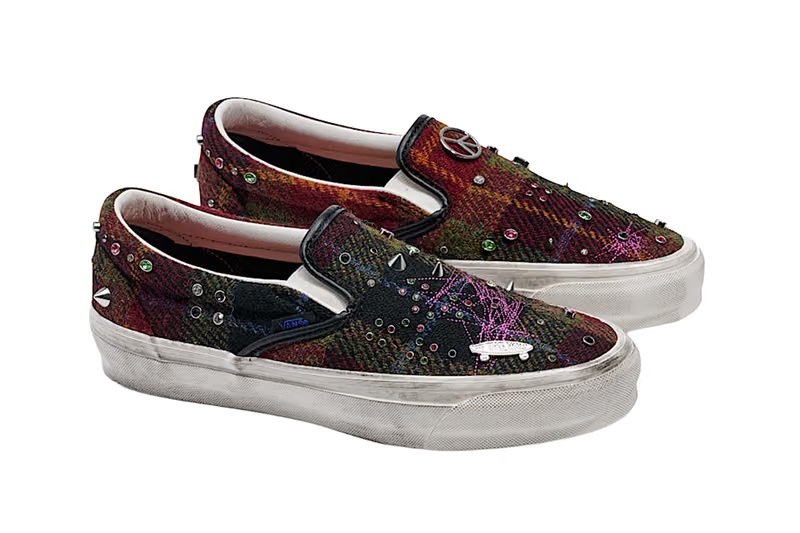 Harris Tweed x Vans Premium Collection featuring Old Skool 36, Classic Slip-On 98, and Loafer 53 with Scottish wool and metallic detailing - detail view 1