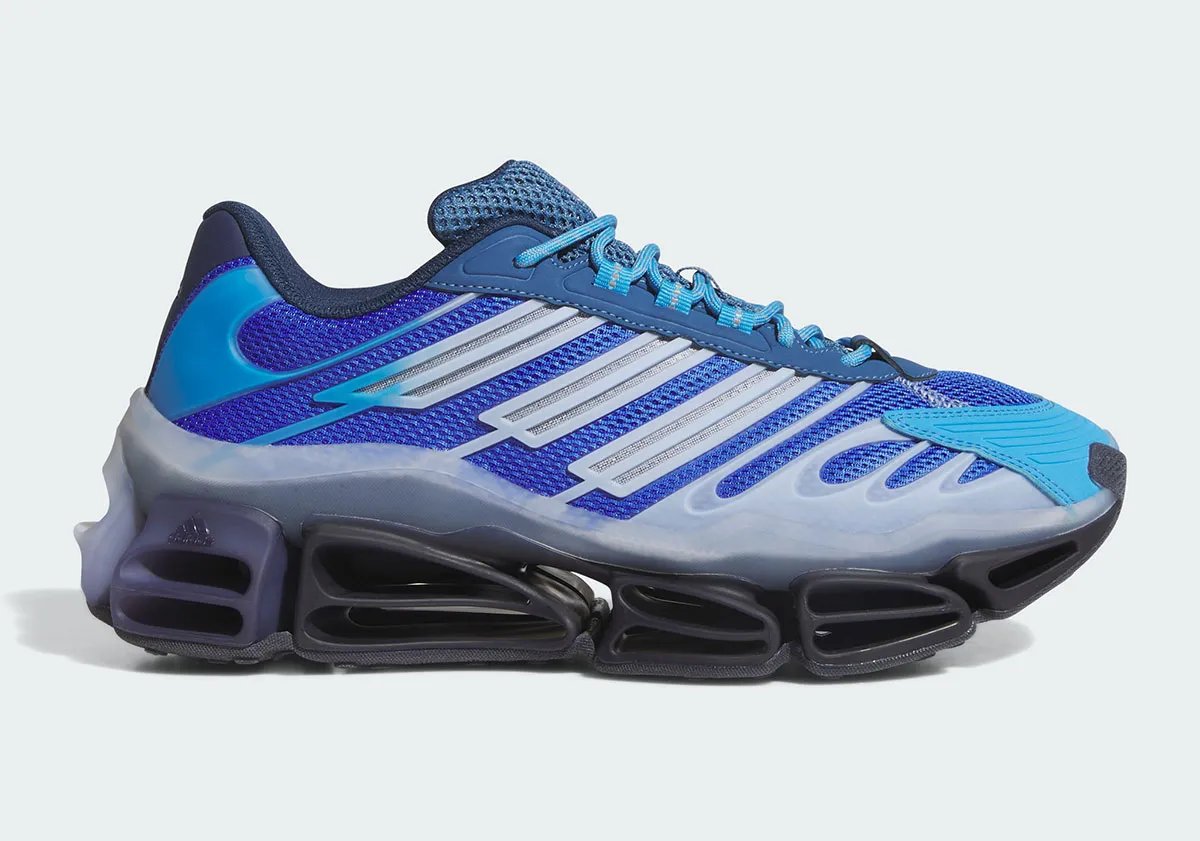 adidas Megaride AG in Hi-Res Blue with lapis mesh upper and navy cushioning unit - detail view 2