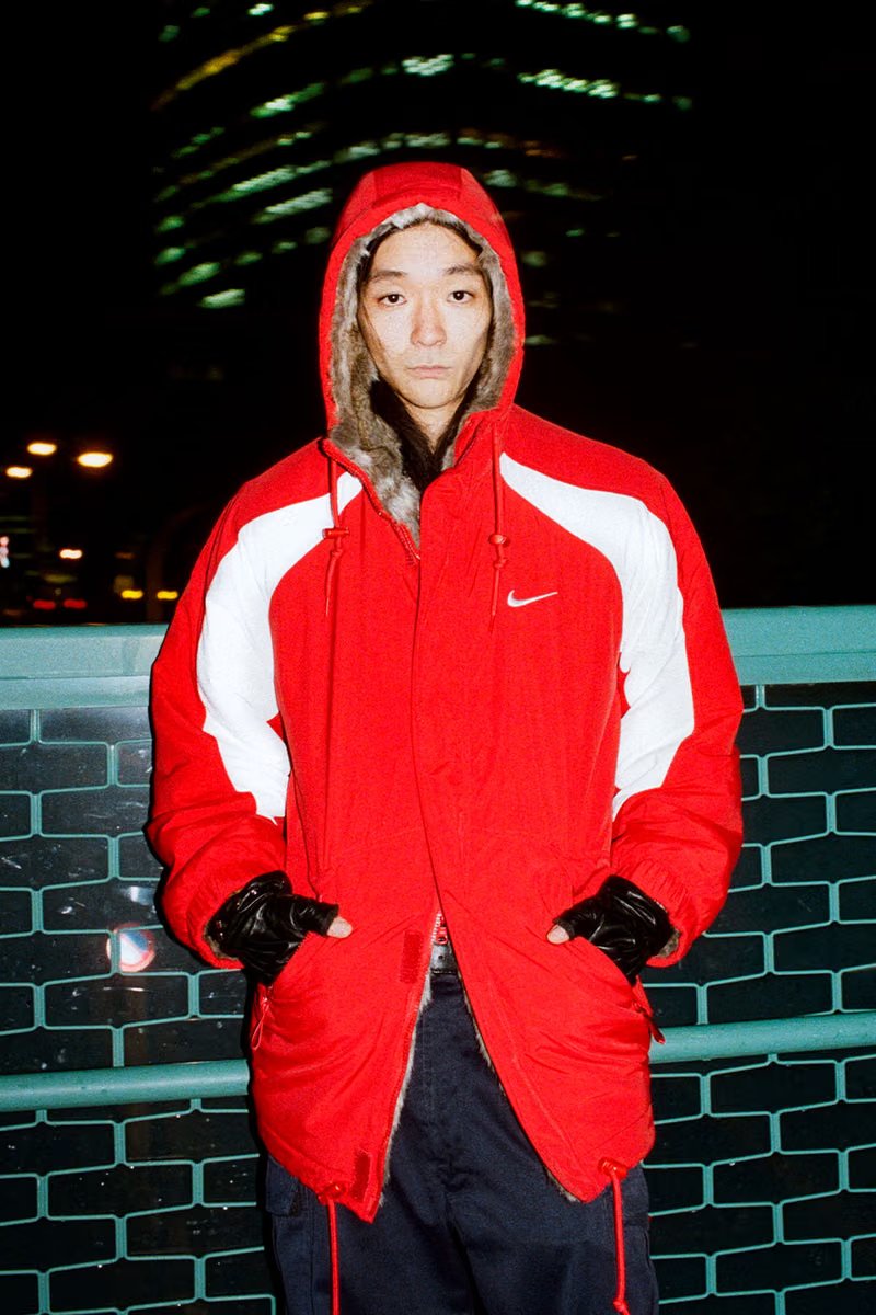 Supreme x Nike Fall 2026 Faux Fur Reversible Parka in nylon taslan and faux fur construction - detail view 2