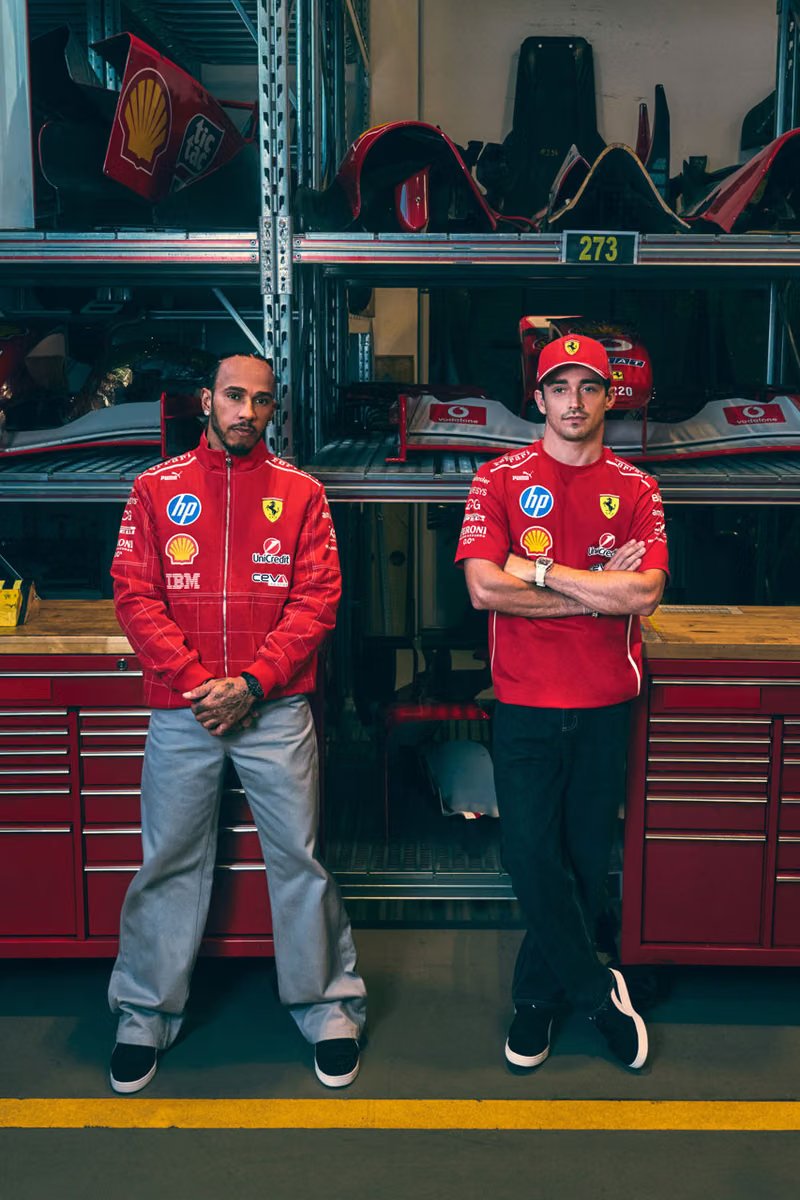 PUMA x Scuderia Ferrari Monza Collection hero featuring red racing jacket and Speedcat Pro sneakers honoring Michael Schumacher - detail view 3