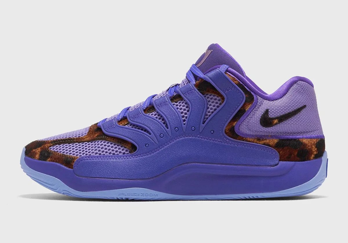 Nike KD 18 'Thunder & Reign' featuring Prince-inspired purple and royal colorway worn by Chet Holmgren - detail view 2