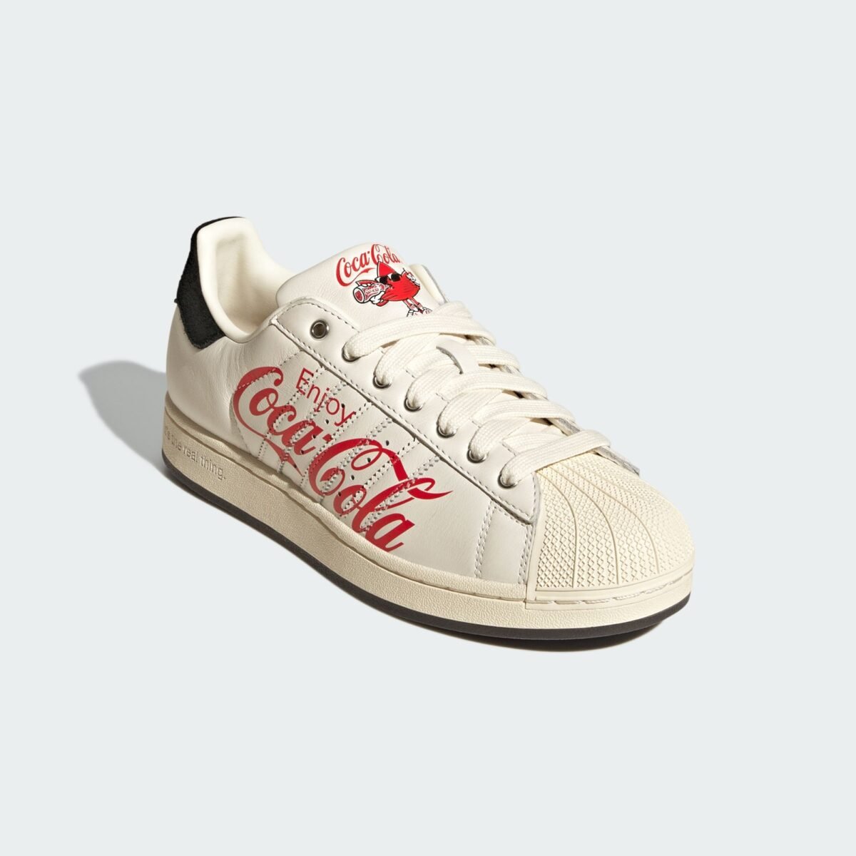 Adidas x Coca-Cola Superstar II in Core White with three stripes and shell toe detail - detail view 4