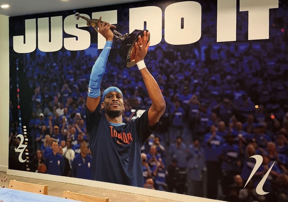 Shai Gilgeous-Alexander at Nike World Headquarters in Beaverton during SHAI 002 campaign announcement - detail view 3