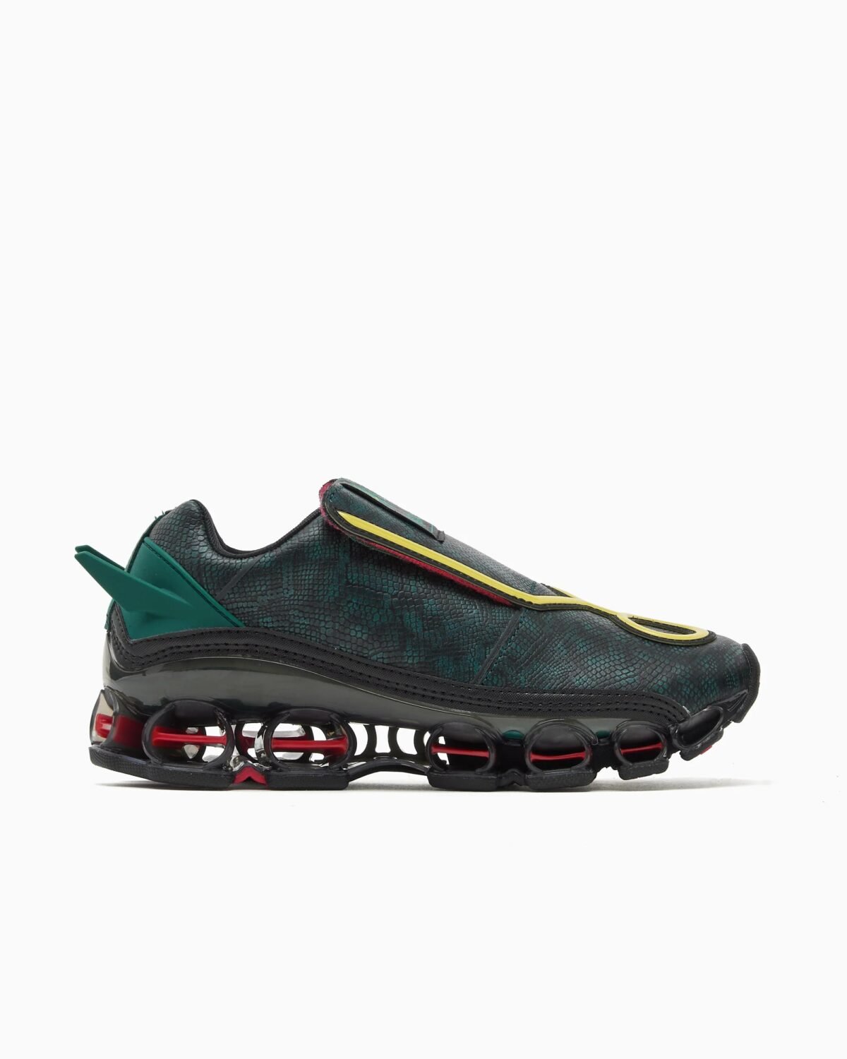 Pokémon x adidas Megaride F50 Rayquaza in green and yellow colorway, style code KI5325 - detail view 2
