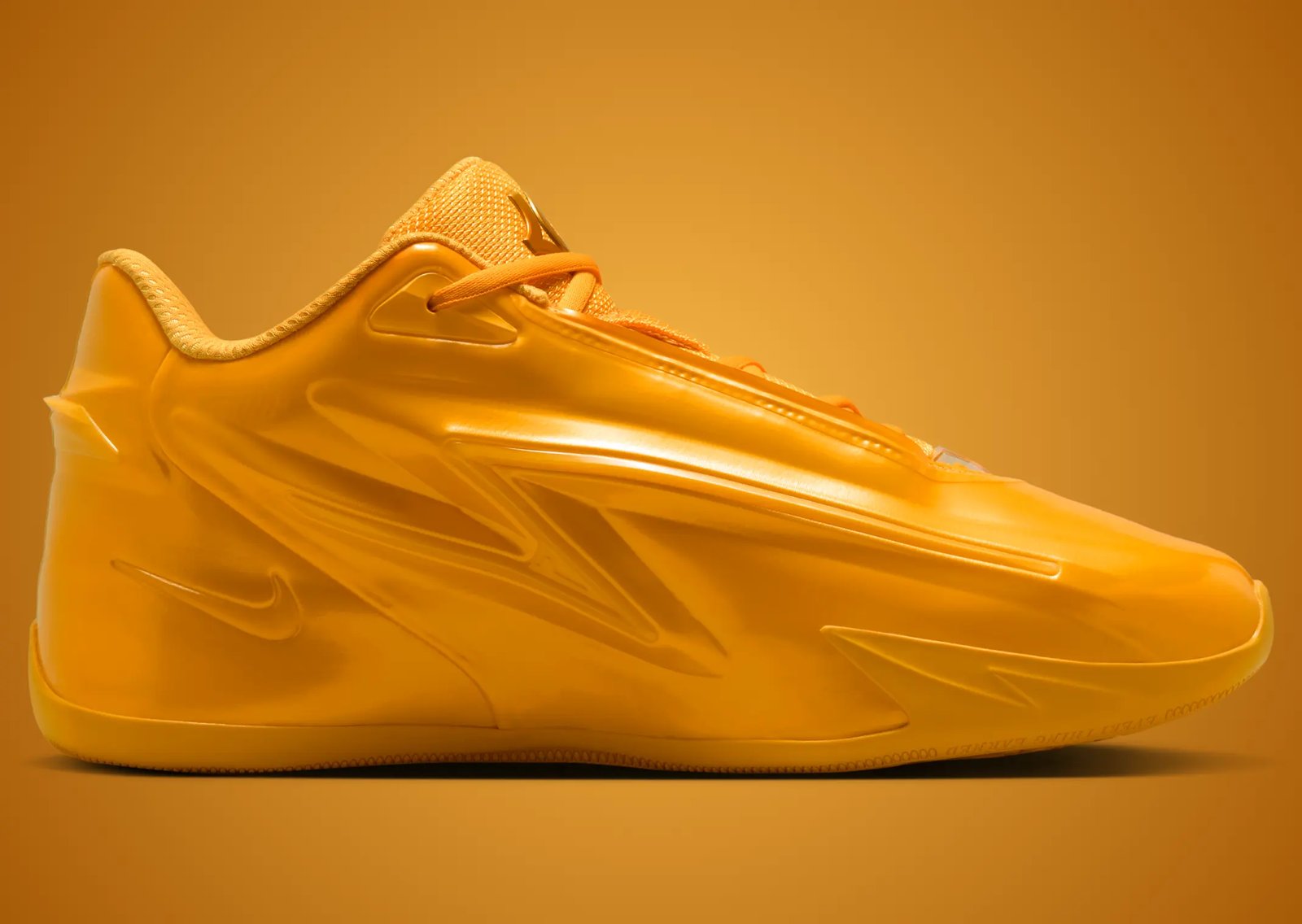 Nike KD 19 Butter Candy in monochrome yellow with green interior accents, part of the Candy Pack collection releasing Fall 2026 - detail view 4