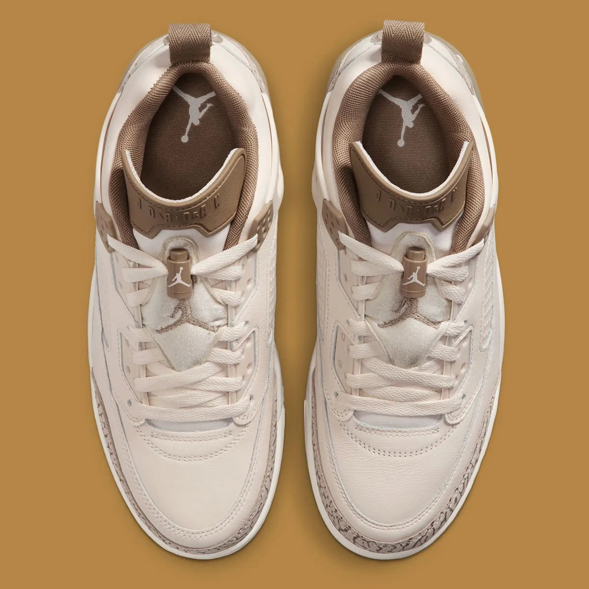 Jordan Spiz'ike Low in contemporary color palette, showing complex multi-panel design with layered mesh and overlays - detail view 4