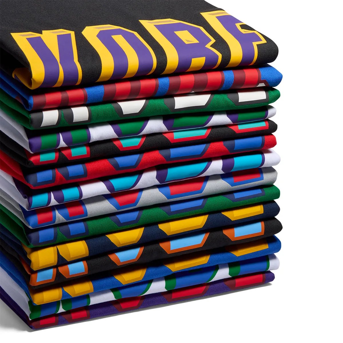 Nike Kobe Draft Day T-shirt collection in sealed blind-bag packaging, featuring team colorways from the 1996 NBA Draft - detail view 1