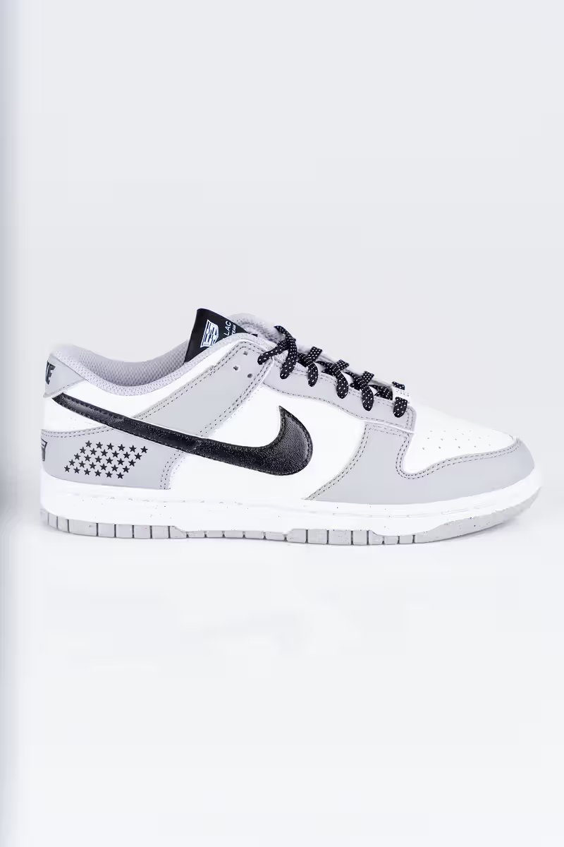 Nike Dunk Low in black and white with Stars and Stripes detailing, created for Cadillac Formula 1 Team - detail view 2