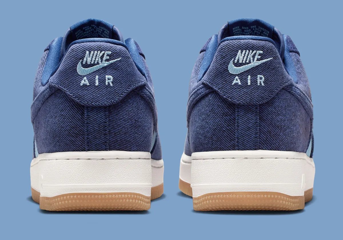 Levi's x Nike Air Force 1 Low in rigid indigo denim with reinforced stitching details - detail view 4