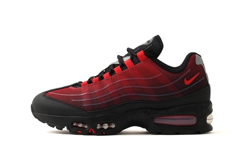 Nike Air Max 95 BB Tech Red/Black featuring exposed cushioning and layered material construction - detail view 3