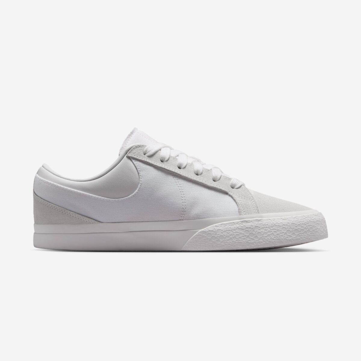 Nike Blazy Triple White all-white colorway side profile view - detail view 3