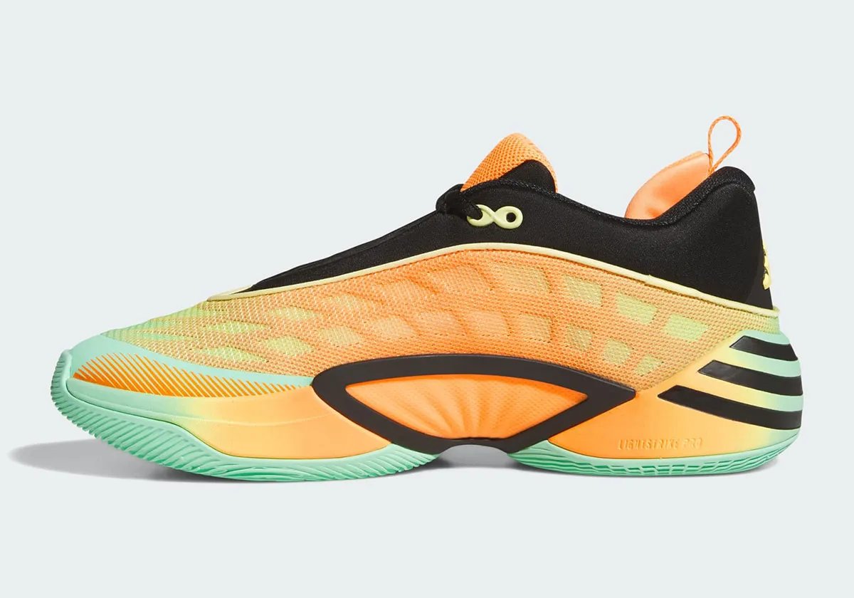 adidas D.O.N. Issue #8 in Lucid Tangerine colorway with Spider-Man-inspired gradient design - detail view 3