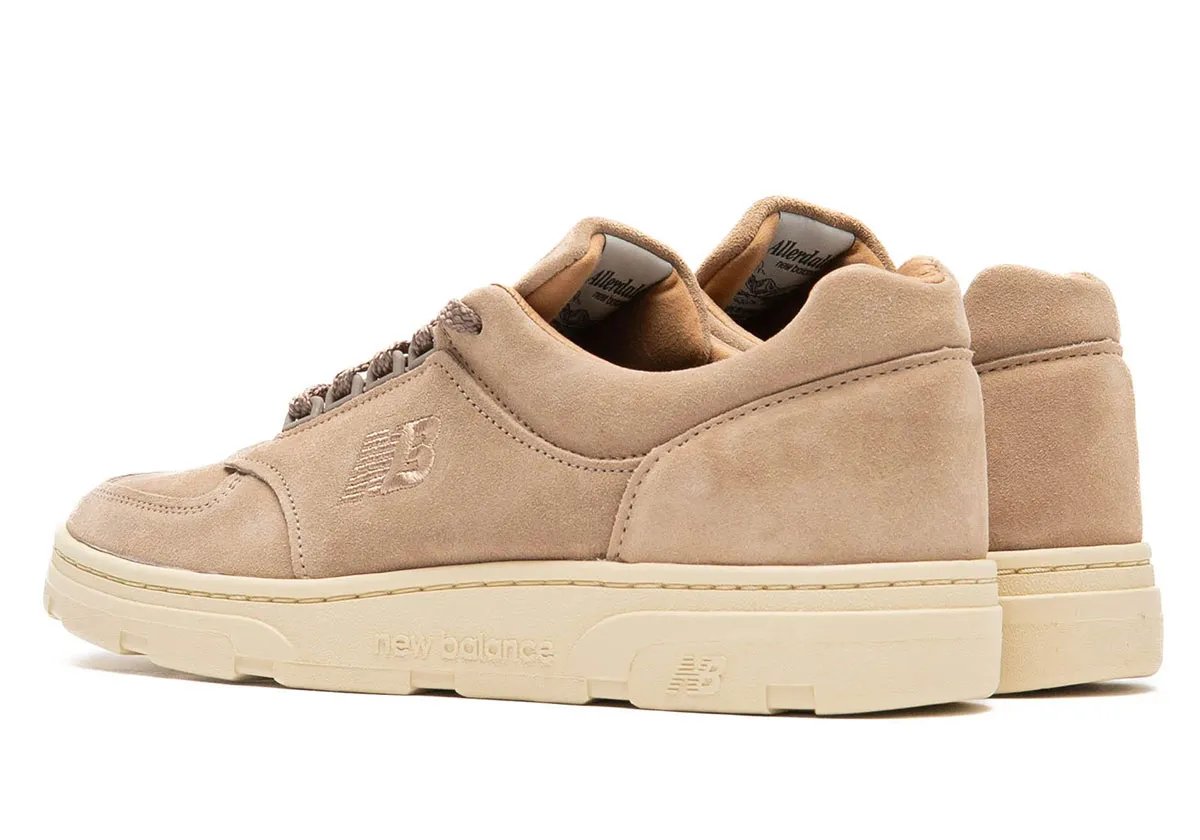 New Balance Allerdale in White Pepper colorway, featuring beige suede upper and tanned sole unit - detail view 2