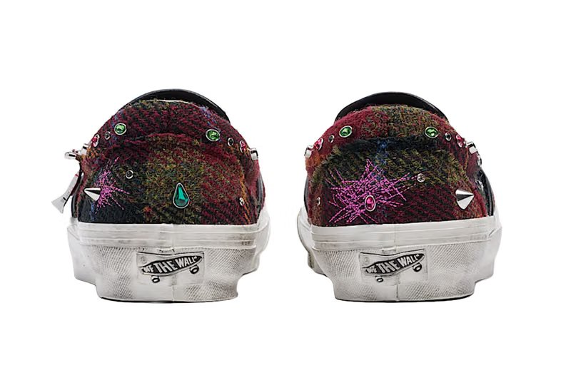 Harris Tweed x Vans Premium Collection featuring Old Skool 36, Classic Slip-On 98, and Loafer 53 with Scottish wool and metallic detailing - detail view 4