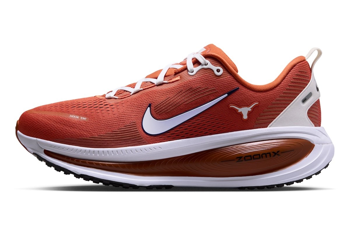 Nike Vomero 18 NCAA collection showing multiple school colorways with mesh uppers and team-specific color blocking - detail view 4