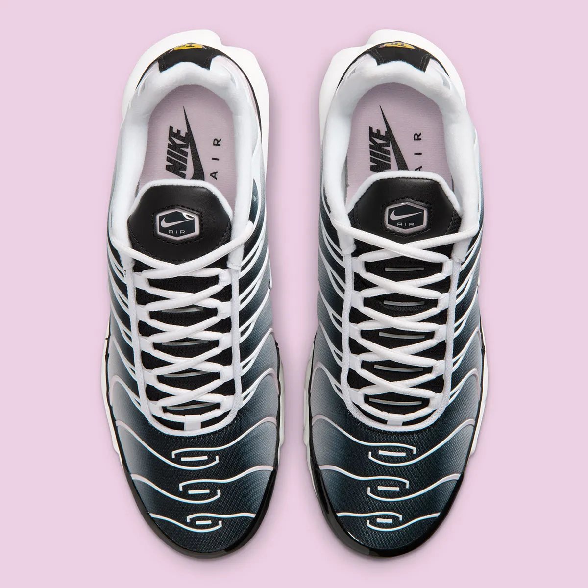 Nike Air Max Plus in Pink Foam colorway showing the TN silhouette's ribbed mesh and tubular design - detail view 4