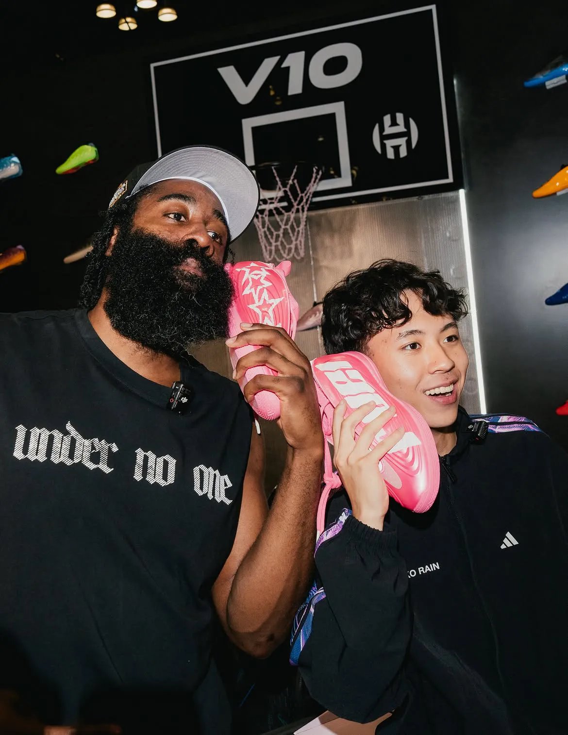 Ray Asianboy x adidas Harden Vol. 10 "RUEI" in Beam Pink colorway with custom personalization details - detail view 2