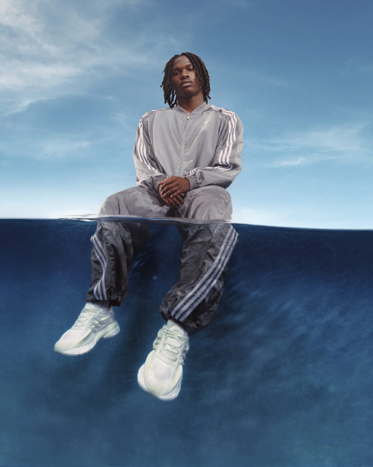 Pharrell Williams x adidas Adistar Jellyfish in Core White, Off White, and Clear Brown colorway shown from multiple angles - detail view 1