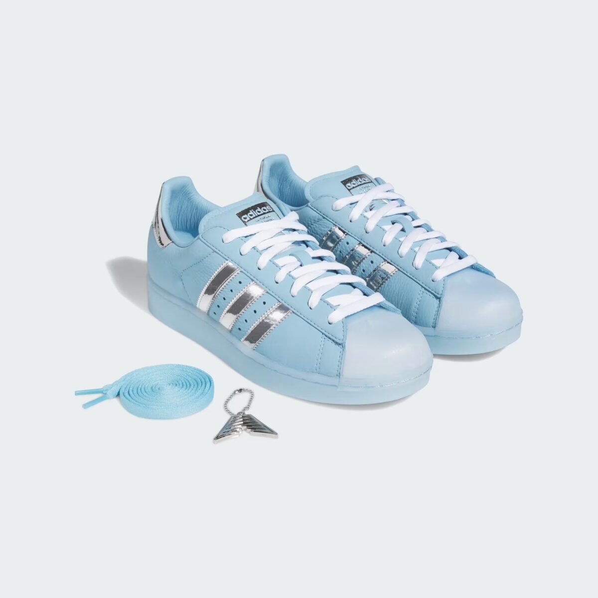 Anthony Edwards x adidas Superstar II in Clear Blue and Tech Grey Metallic, September 2026 release - detail view 1