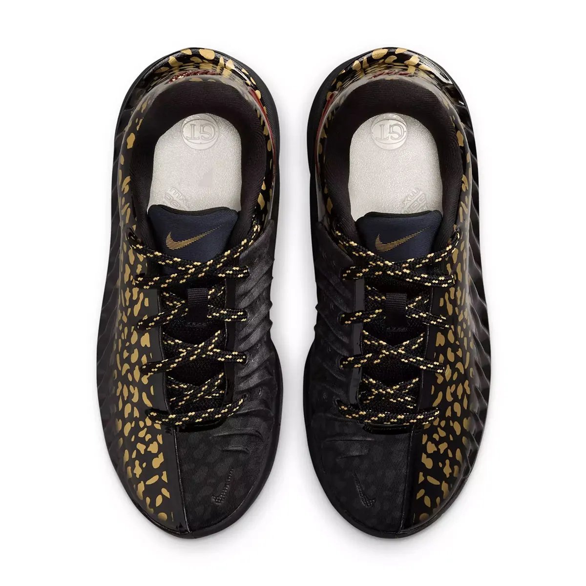 Nike Zoom GT Cut 4 in safari print with metallic gold accents, Victor Wembanyama signature colorway - detail view 3