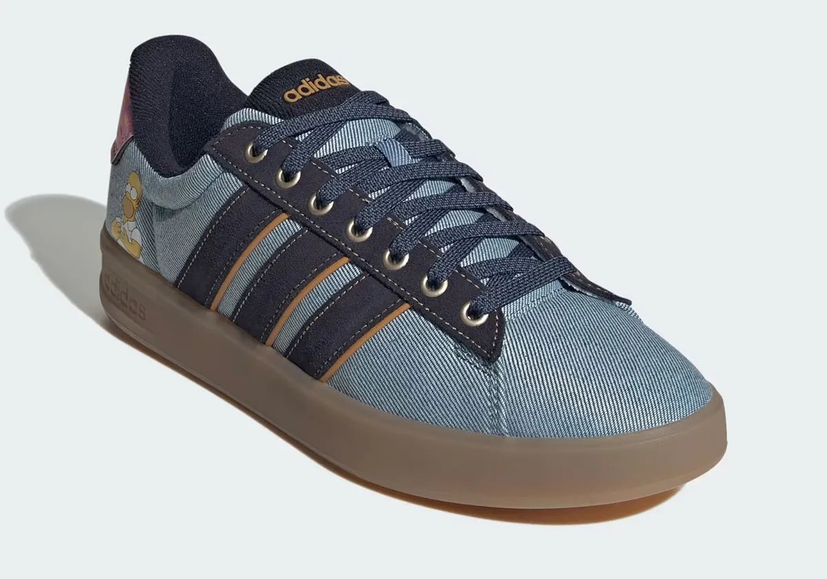 adidas x The Simpsons Homer pink donut sneaker in full-profile view showing character-inspired design elements - detail view 1