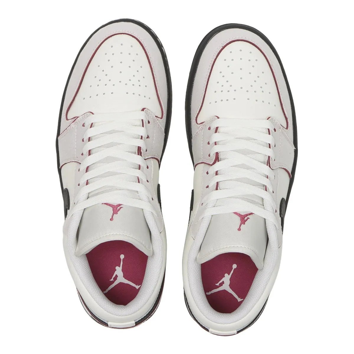Air Jordan 1 Low Sweet Beet featuring mixed canvas and leather upper construction - detail view 3