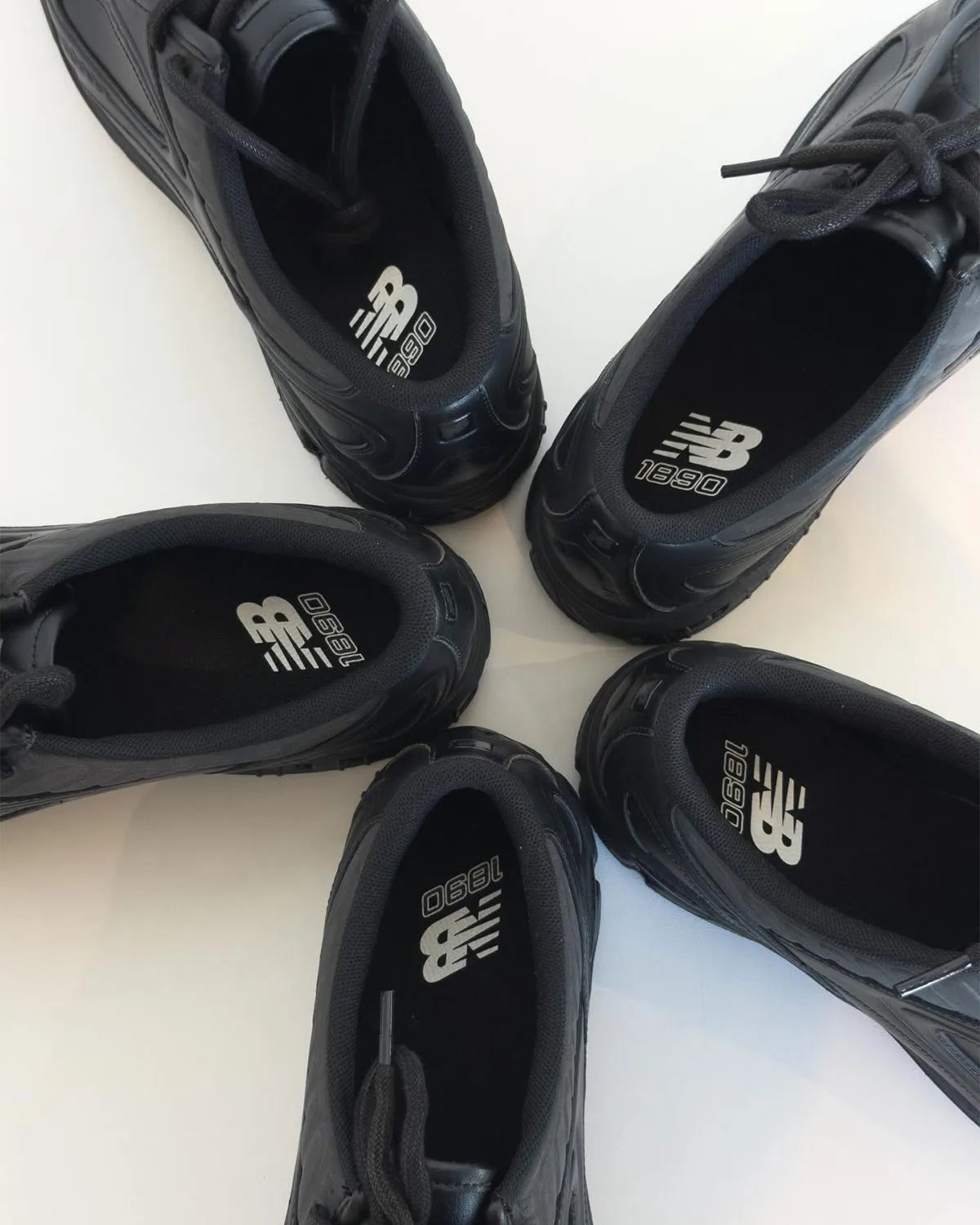 New Balance 1890A in referee-inspired black, white, and striped colorway - detail view 2