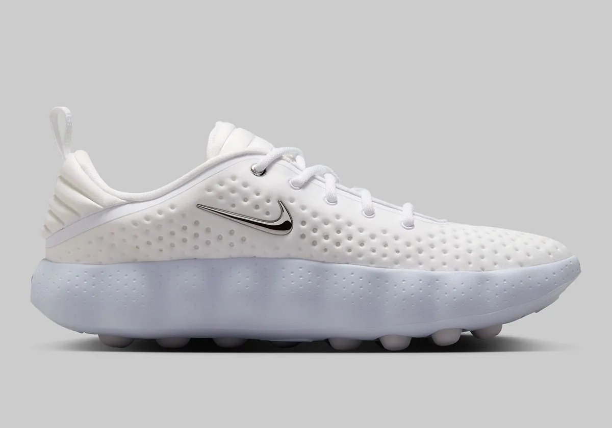 Nike Mind 002 in Vast Grey colorway with white, Anthracite, and Metallic Silver Swoosh - detail view 2