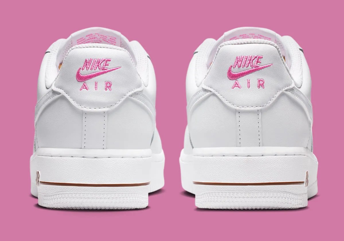 Nike Air Force 1 Low in cherry blossom white and pink colorway, spring 2026 release - detail view 4