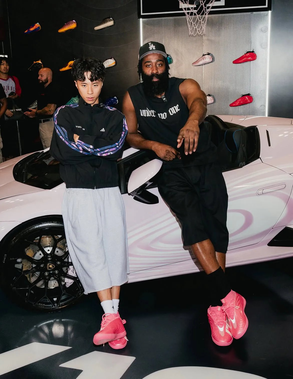 Ray Asianboy x adidas Harden Vol. 10 "RUEI" in Beam Pink colorway with custom personalization details - detail view 4