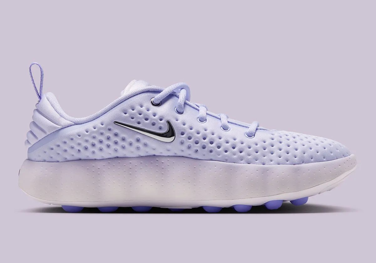 Nike Mind 002 Palest Purple sneaker in women's sizing, featuring lavender upper with white sole and trim details - detail view 2