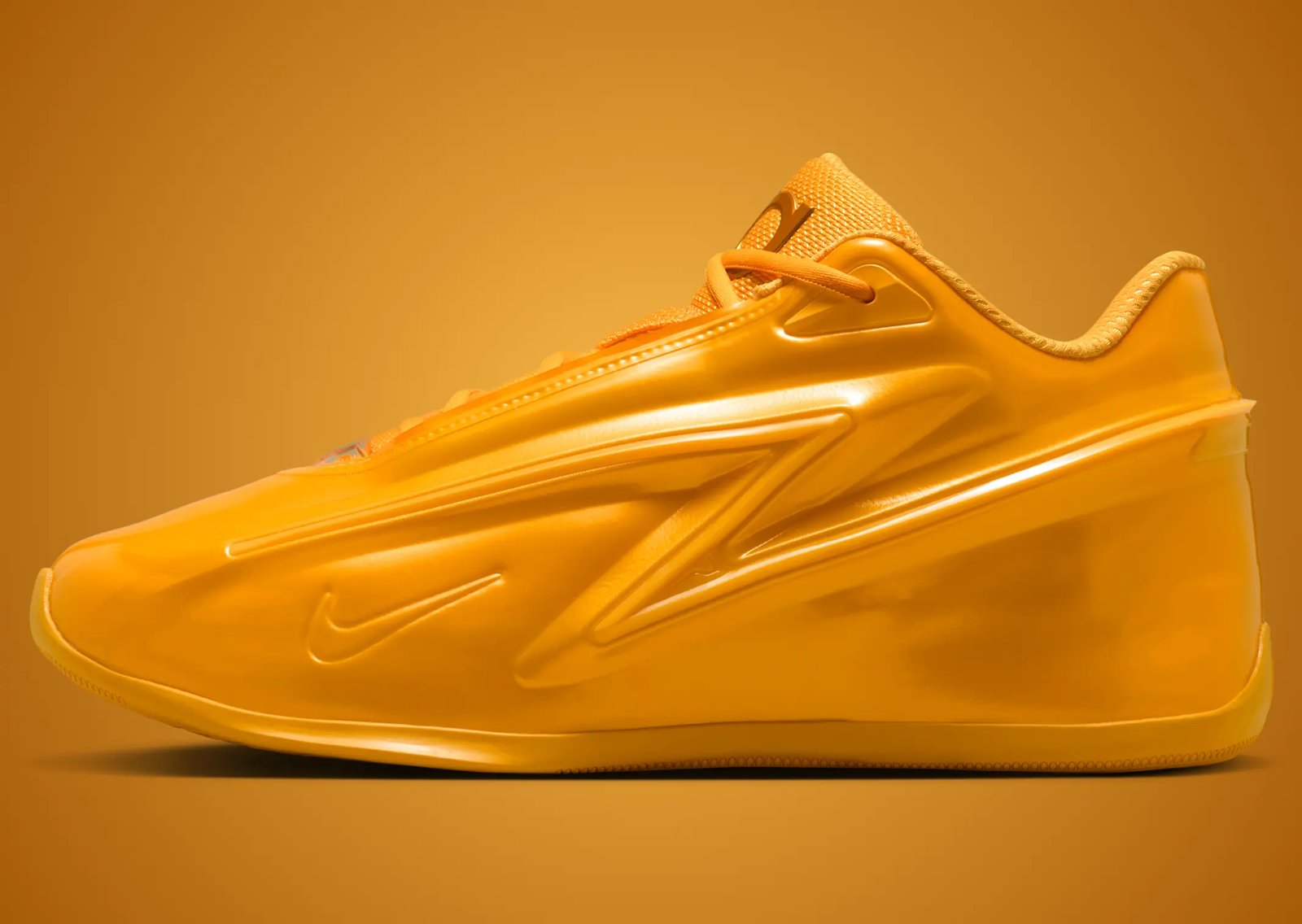 Nike KD 19 Butter Candy in monochrome yellow with green interior accents, part of the Candy Pack collection releasing Fall 2026 - detail view 3