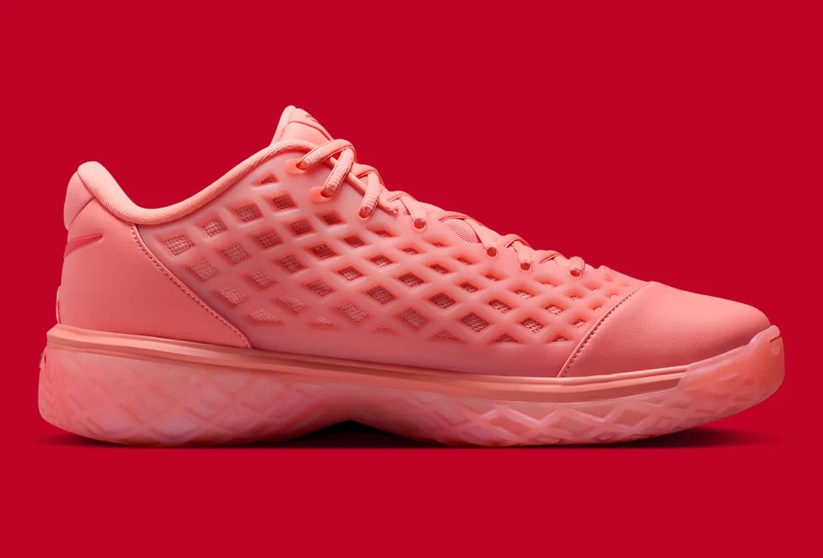 Nike Kobe 3 Low Protro in Atomic Pink monochromatic colorway, shown from multiple angles with full coverage across upper, midsole, and outsole - detail view 4