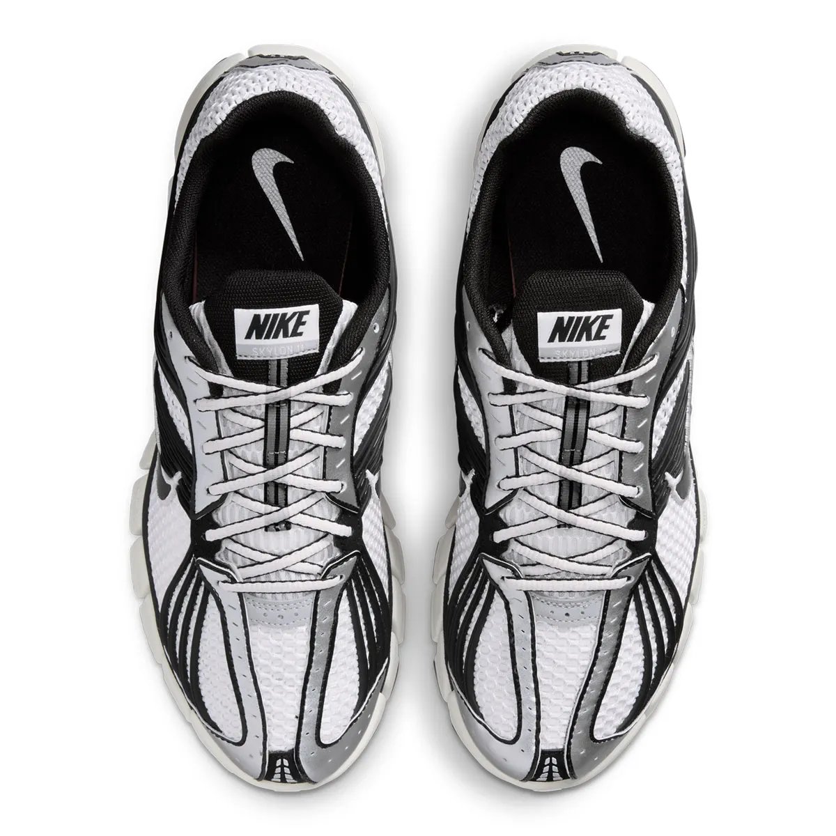 Nike Zoom Skylon 11 in black and white colorway showing wavy mesh upper and Lunarlon midsole - detail view 3