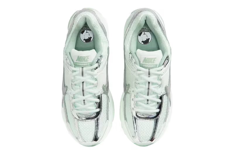 Nike Zoom Vomero 5 in Barely Green with Spruce Aura accents, women's exclusive release - detail view 4