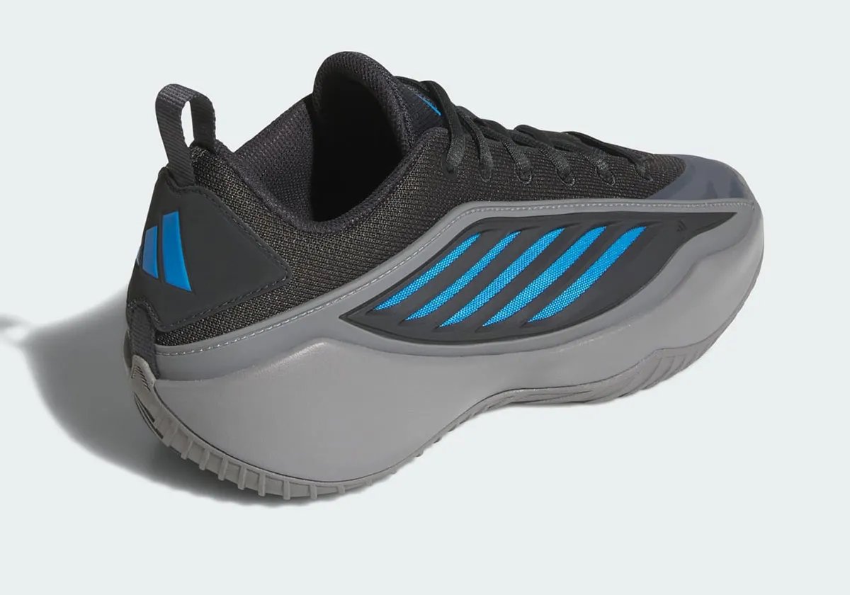 adidas Believe That 1 in Carbon Grey colorway with cerulean accents, Anthony Edwards signature basketball shoe - detail view 3