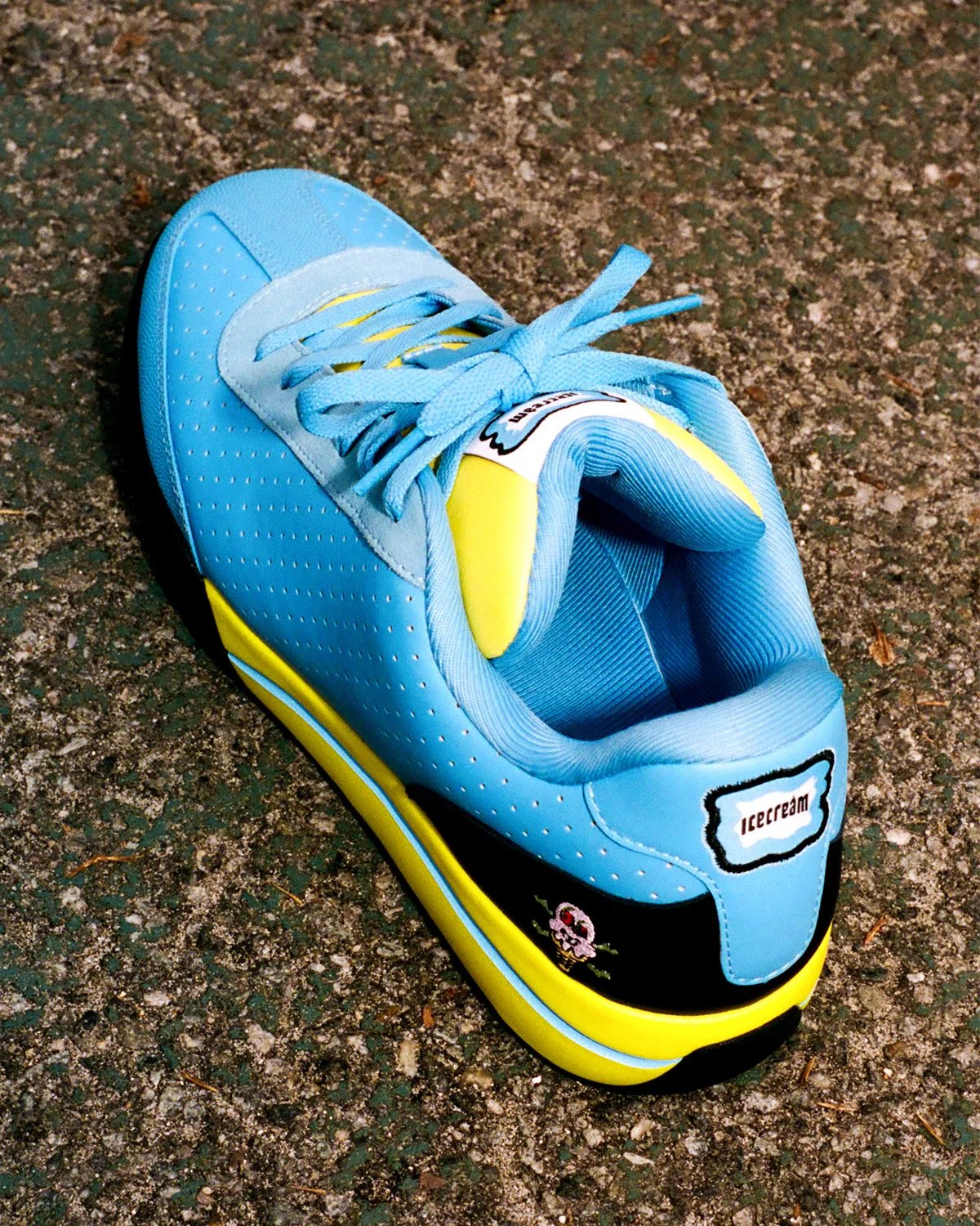 Reebok Board Flip 'Pale Cerulean' featuring light blue suede body with yellow tongue and black accents - detail view 3