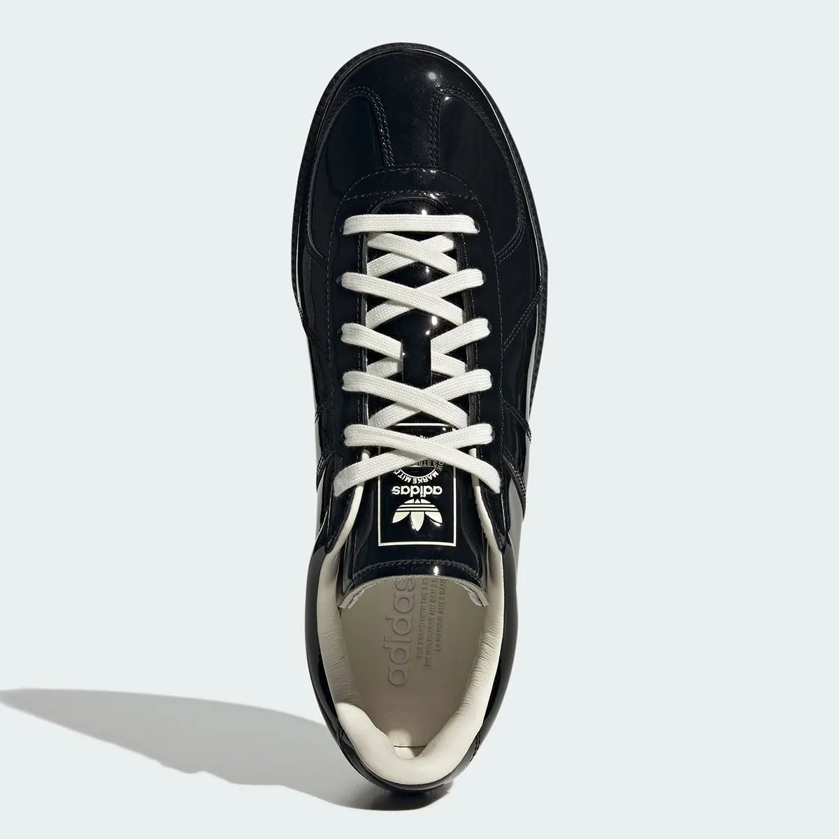 adidas BW Army Patent Pack in glossy patent leather finish, showcasing the slim German military trainer silhouette - detail view 4