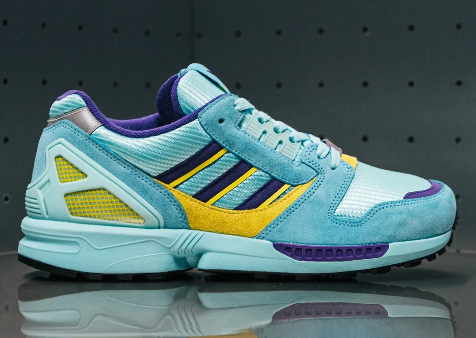 size? exclusive adidas Originals Archive ZX 8000 Pack featuring Aqua prototype and Germany flag colorway, releasing August 2026 - detail view 3