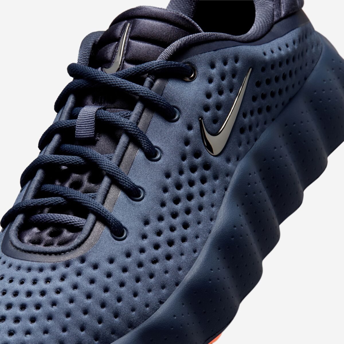 Nike Mind 002 Thunder Blue sneaker, side profile view showing the silhouette's architectural design and cool-toned colorway - detail view 5