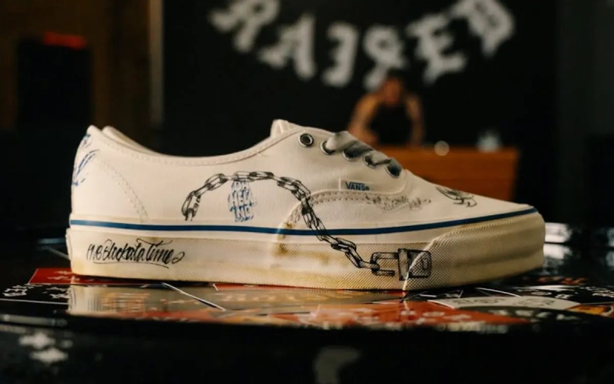Born X Raised x Vans Authentic collaboration shoe shown at House of Vans Mexico City event - detail view 3