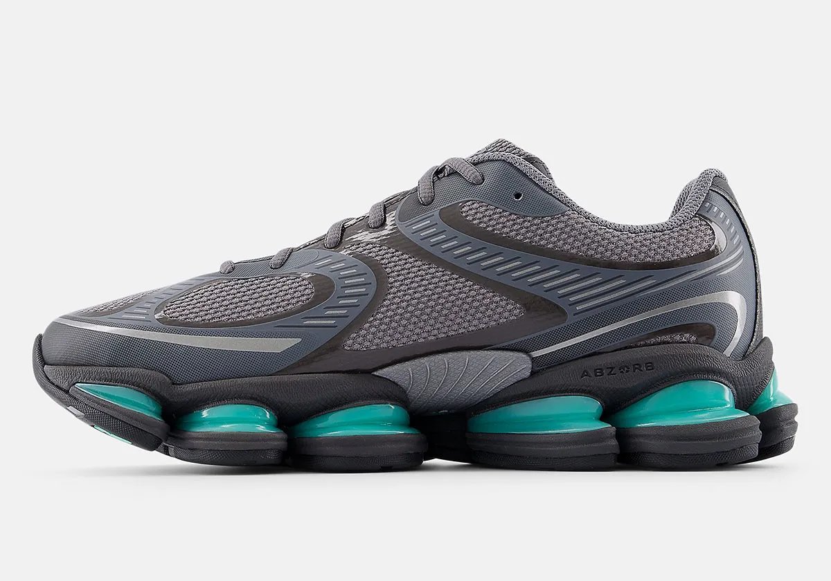 New Balance 2000 in teal with prominent ABZORB cushioning pods - detail view 2