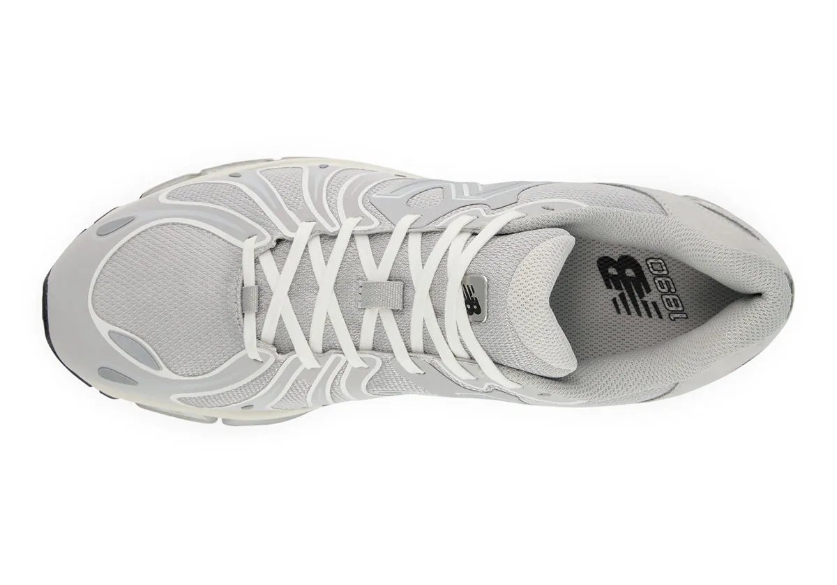 New Balance 1890 in off-white and grey colorway with detailed upper view - detail view 2