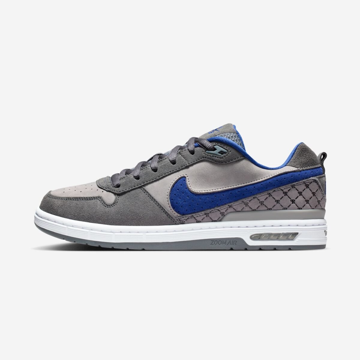Nike SB P-Rod Zoom Air Low in Dodgers colorway, side and overhead detail view - detail view 2