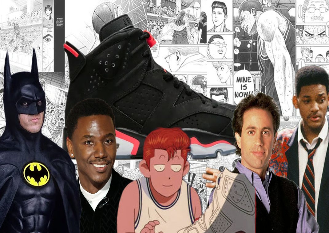 The Air Jordan 6 in black and infrared colorway, Michael Jordan's championship sneaker from 1991 - detail view 1